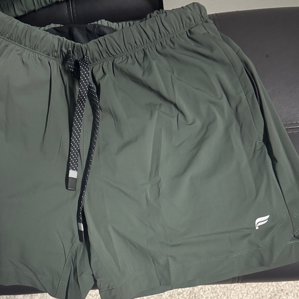 Fabletics Dark Green Athletic Shorts